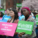 People attend a “Fight4Her” pro-choice rally in front of the White House at Lafayette Square on March 29, 2019, in Washington, D.C.